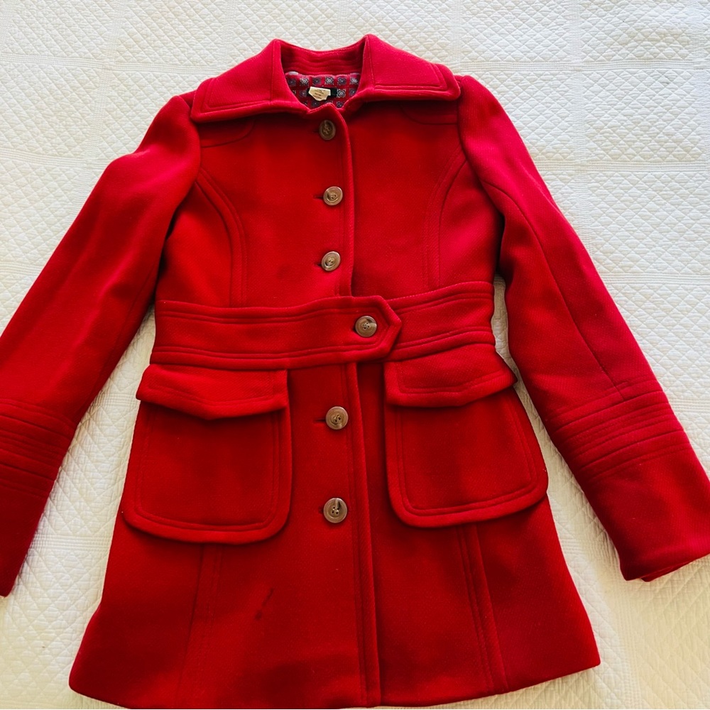 J.Crew Red Wool Winter Coat